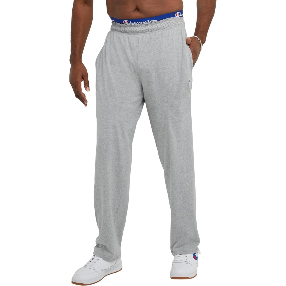 image:imageChampion Mens OpenBottom Lounge Pants Standard Fit Lightweight 100 Cotton Available in Regular and Big amp TallOxford Gray Heather