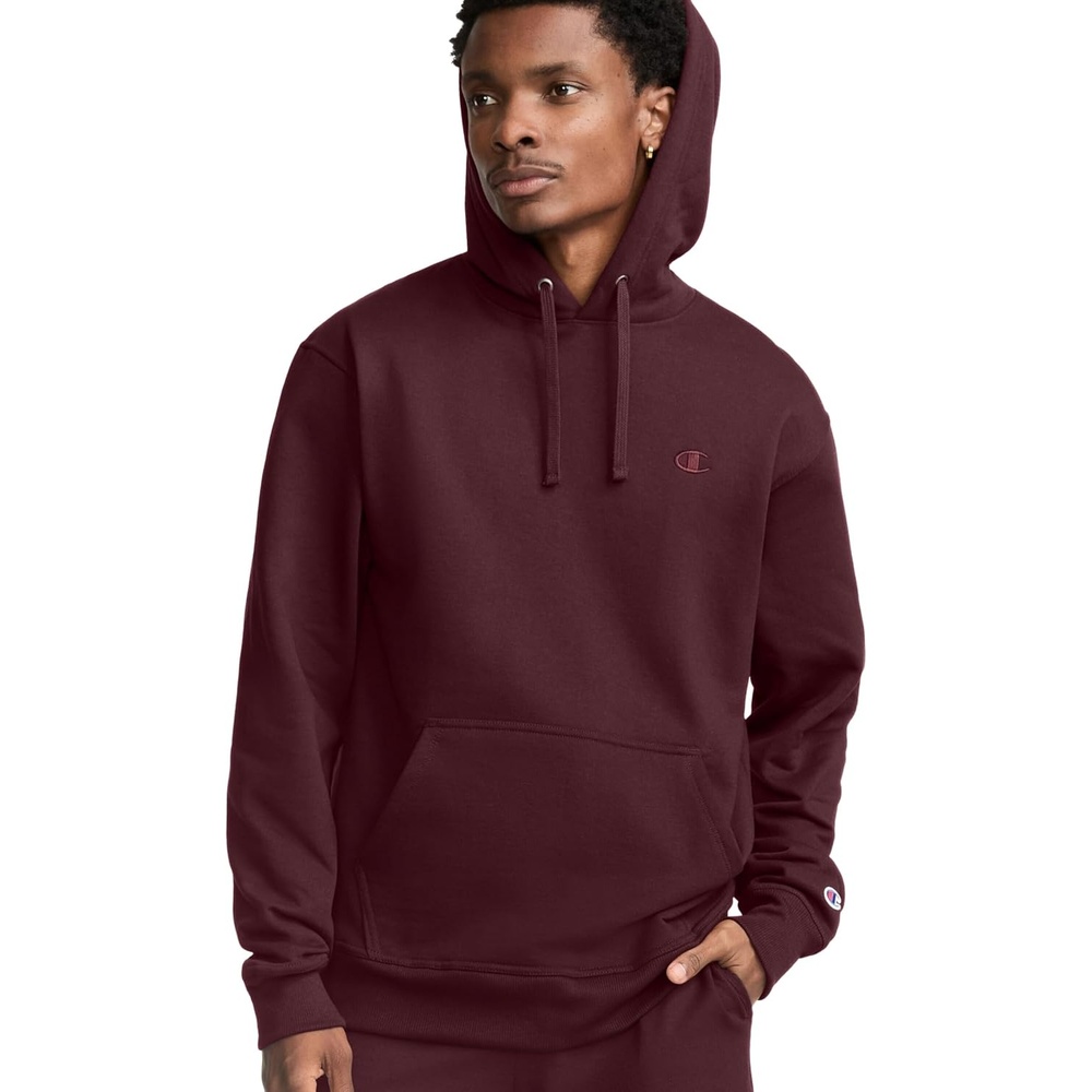 image:imageChampion Mens Pullover Fleece Hoodie Midweight C Logo Reg Or Big amp TallMaroon C Logo