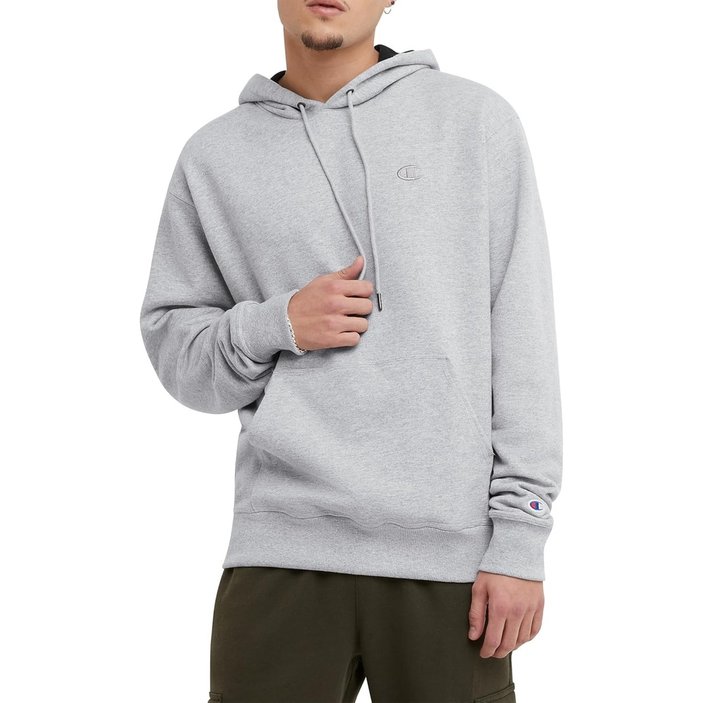 image:imageChampion Mens Pullover Fleece Hoodie Midweight C Logo Reg Or Big amp TallOxford Gray C Logo