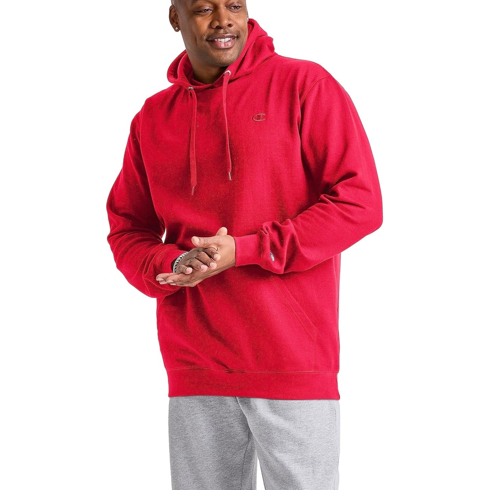 image:imageChampion Mens Pullover Fleece Hoodie Midweight C Logo Reg Or Big amp TallTeam Red Scarlet C Logo