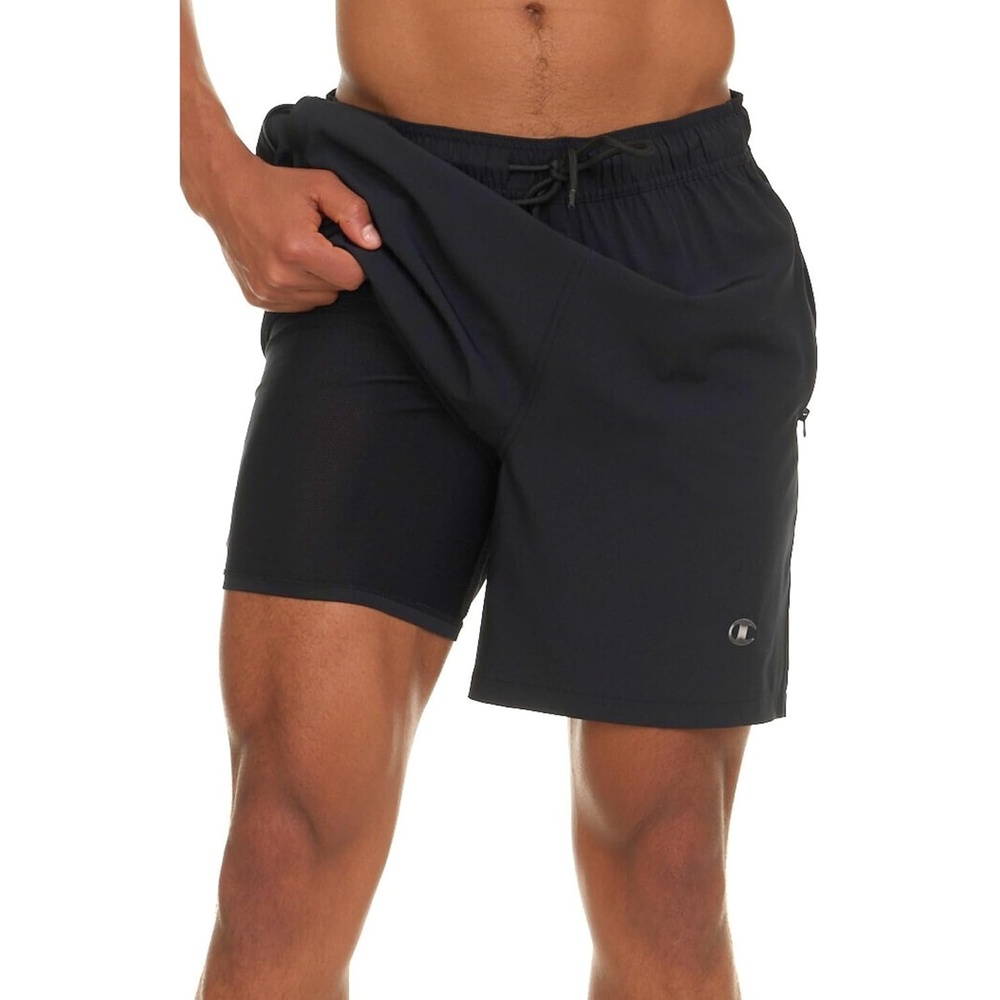 image:imageChampion Mens Swim Trunks with Compression Liner 2 in 1 Mens Bathing Suit Shorts 7 Inch Inseam Board Shorts for SwimmingBlack
