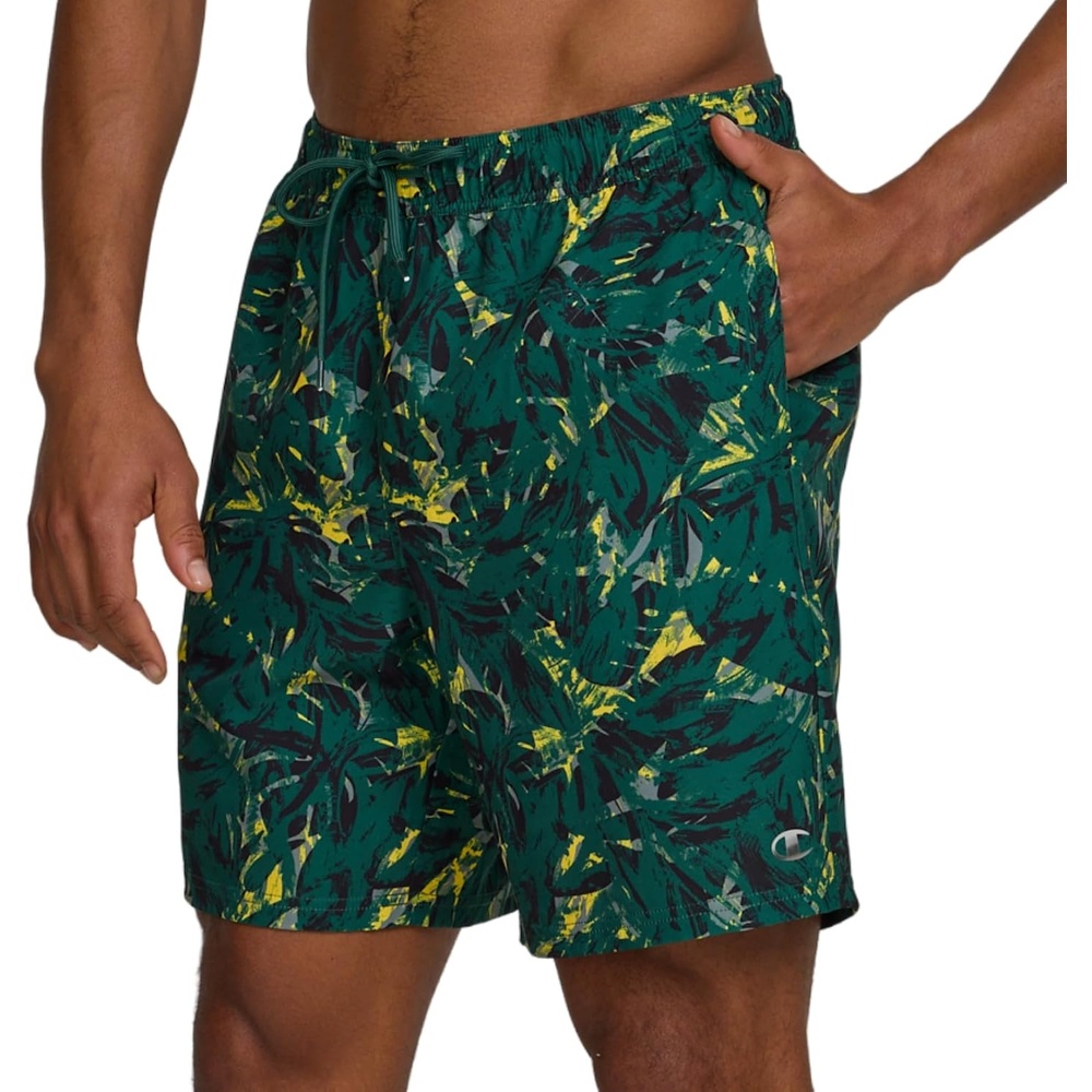image:imageChampion Mens Swim Trunks with Mesh Liner 7 Inseam Quick Drying Mens Bathing Suit Board Shorts for Swimming and BeachContrast Trop