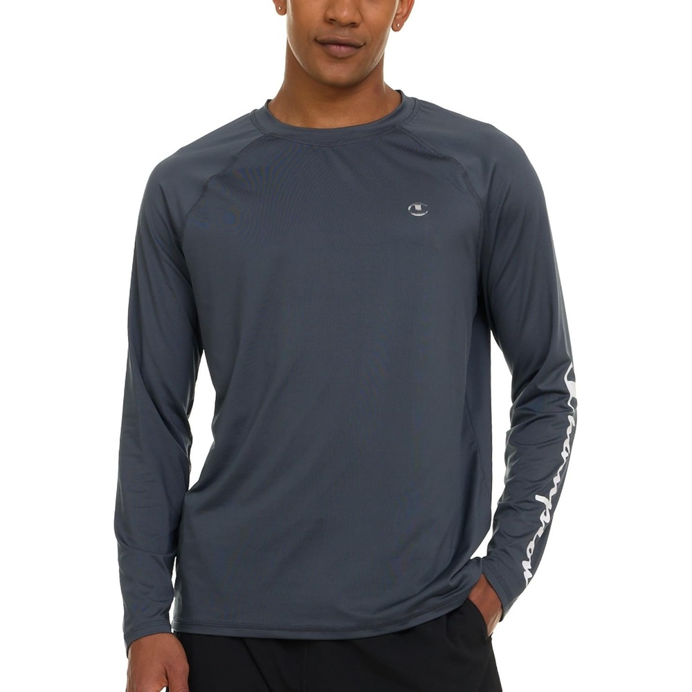 image:imageChampion Rash Guard for Men Long Sleeve Mens Swim Shirt for Fishing Hiking UPF 50 SPF Sun UV Protection Quick DryDark Grey