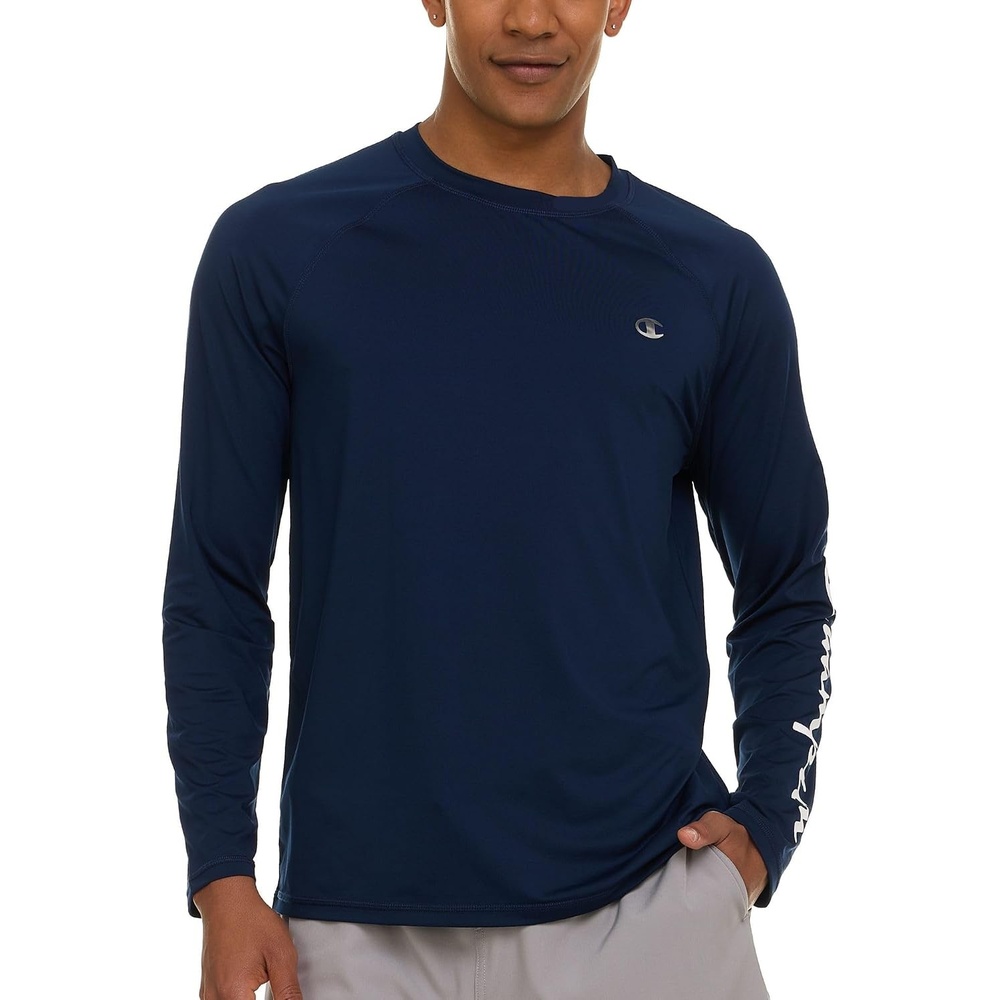 image:imageChampion Rash Guard for Men Long Sleeve Mens Swim Shirt for Fishing Hiking UPF 50 SPF Sun UV Protection Quick DryNavy