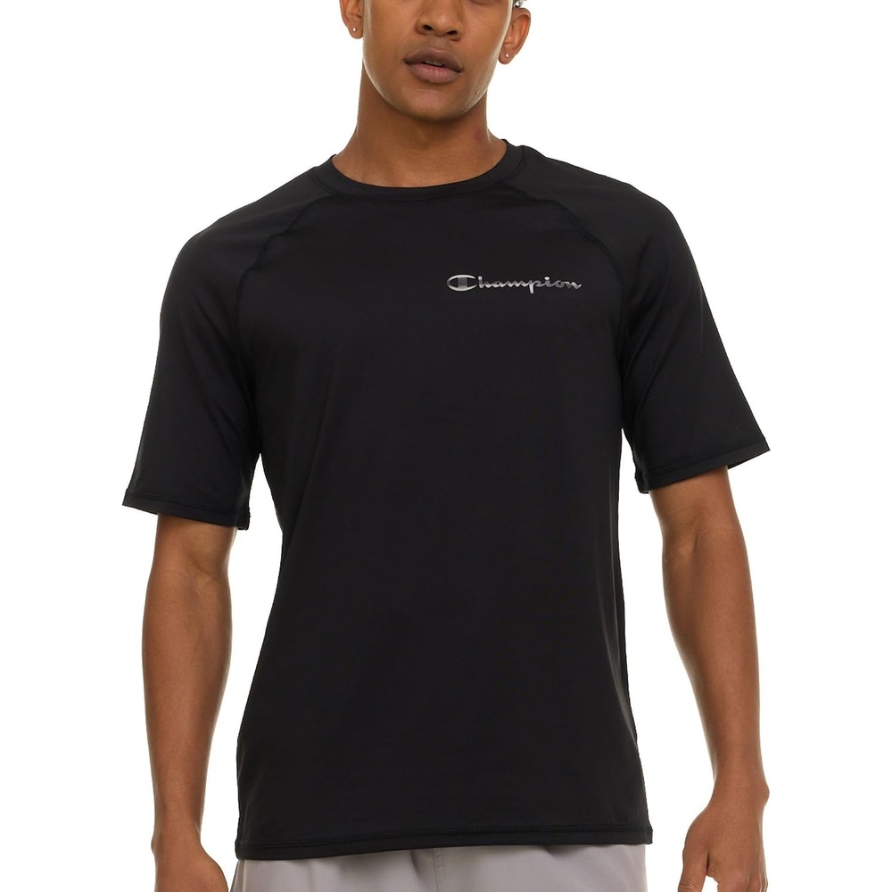 image:imageChampion Rash Guard for Men Short Sleeve Mens Swim Shirt Sun Shirt UPF 50 UV Protection SPF Quick Drying RashguardBlack