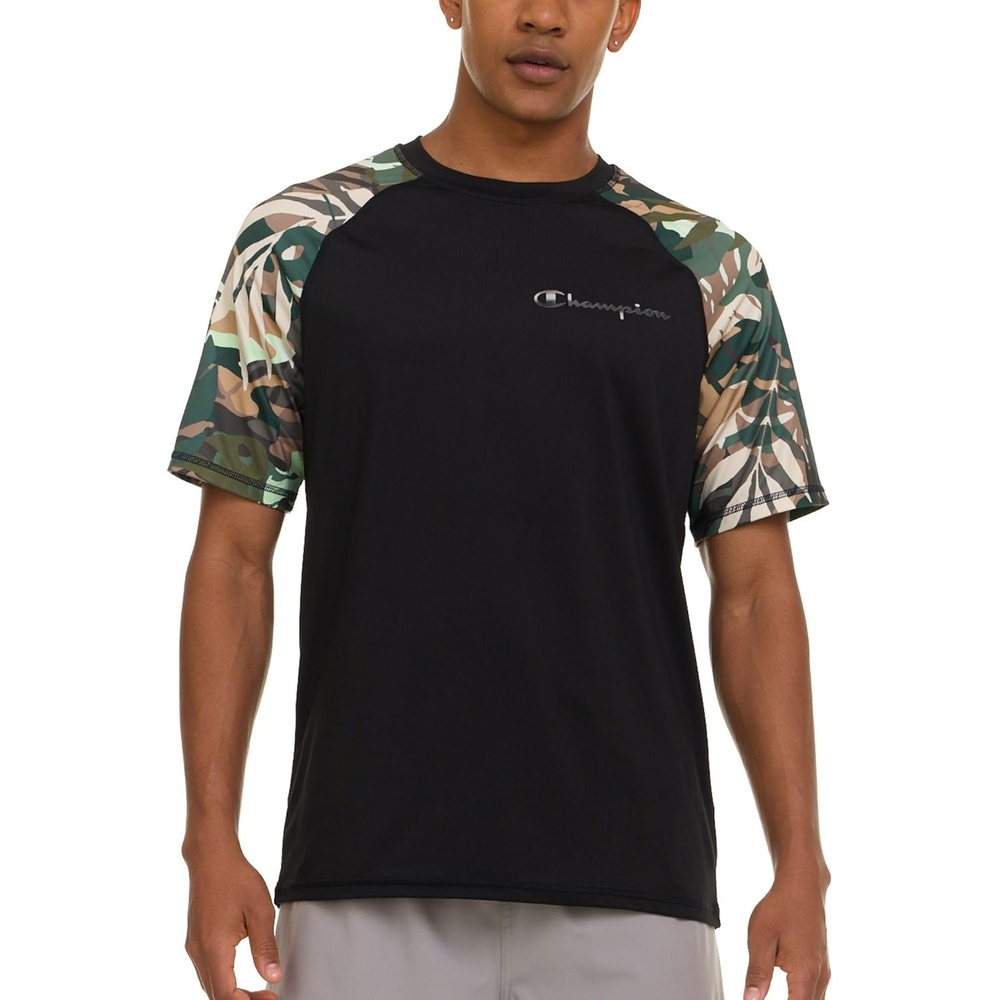 image:imageChampion Rash Guard for Men Short Sleeve Mens Swim Shirt Sun Shirt UPF 50 UV Protection SPF Quick Drying RashguardBlackCamo