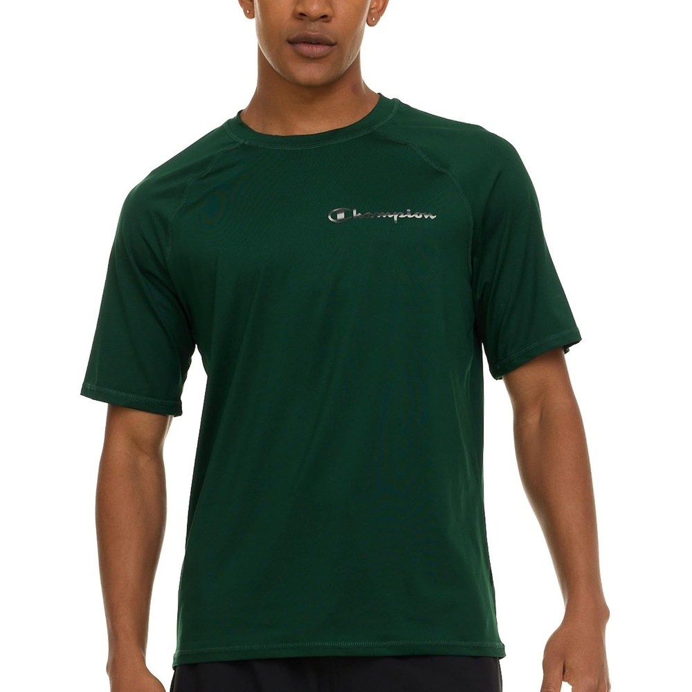 image:imageChampion Rash Guard for Men Short Sleeve Mens Swim Shirt Sun Shirt UPF 50 UV Protection SPF Quick Drying RashguardGreen