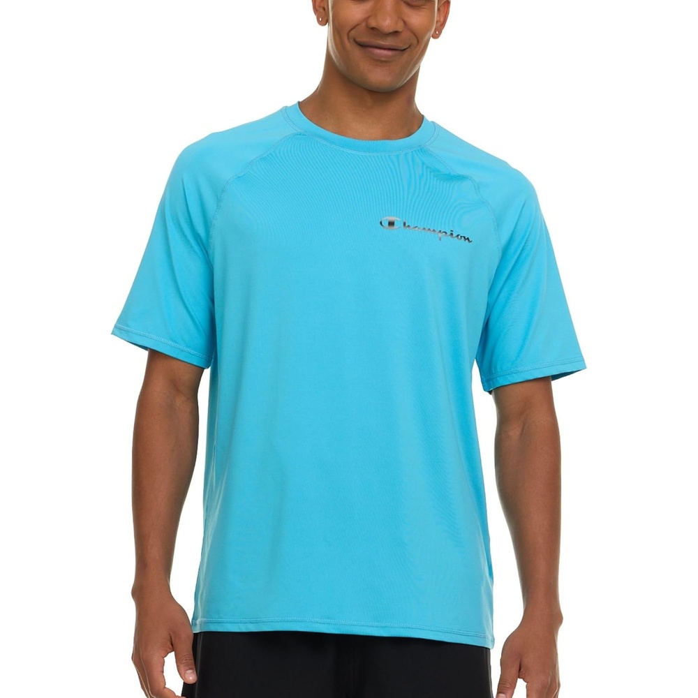 image:imageChampion Rash Guard for Men Short Sleeve Mens Swim Shirt Sun Shirt UPF 50 UV Protection SPF Quick Drying RashguardLight Blue