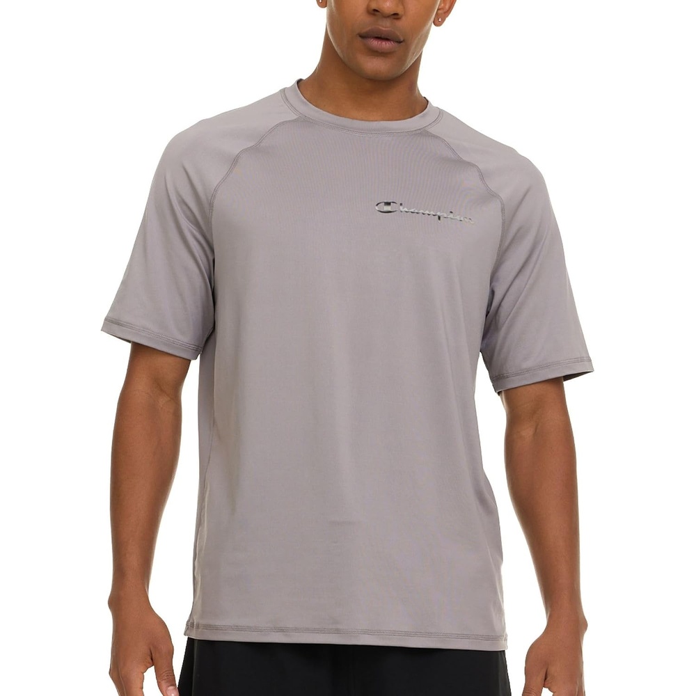 image:imageChampion Rash Guard for Men Short Sleeve Mens Swim Shirt Sun Shirt UPF 50 UV Protection SPF Quick Drying RashguardLight Grey