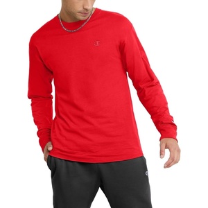 Champion Men’s Classic Long Sleeve T-Shirt, Standard Fit, C Logo, Available in Regular and Big & Tall(Scarlet)