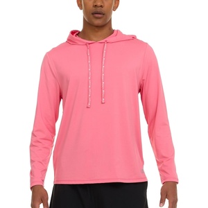 Champion Mens Sun Hoodie Long Sleeve, UPF 50 Sun Shirts for Men, Lightweight UV Protection Rash Guard, Fishing Swim Shirt(Coral)