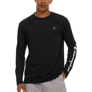 Champion Rash Guard for Men, Long Sleeve Mens Swim Shirt for Fishing Hiking UPF+ 50 SPF Sun UV Protection, Quick Dry(Black)