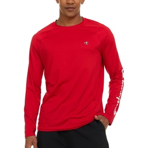 Champion Rash Guard for Men, Long Sleeve Mens Swim Shirt for Fishing Hiking UPF+ 50 SPF Sun UV Protection, Quick Dry(Red)