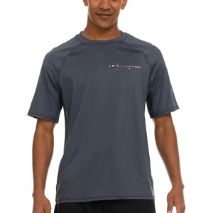 Champion Rash Guard for Men Short Sleeve, Mens Swim Shirt, Sun Shirt UPF+ 50 UV Protection, SPF Quick Drying Rashguard(Dark Grey)