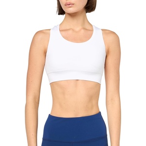 Champion Women’s Infinity Racerback Sports Bra, Moderate Support, Seamless, Moisture Wicking(Bright White – C Logo)