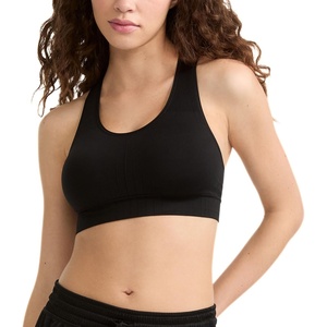 Champion Women’s Infinity Racerback Sports Bra, Moderate Support, Seamless, Moisture Wicking(Black – C Logo)