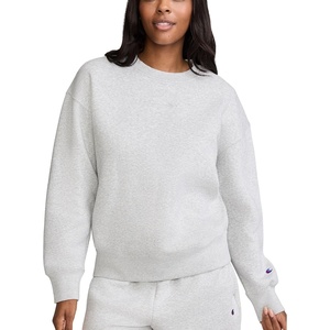 Champion Women’s Sweatshirt, Fleece, Crewneck Sweatshirt, Warm Sweatshirt for Women (Plus Size Available)(Oxford Gray Heather – Tonal Script Logo)